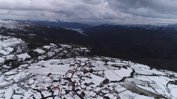 Snow covered village