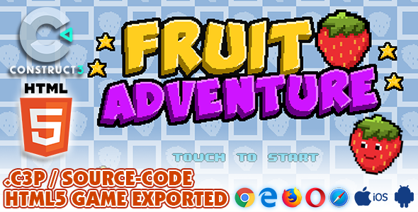 Fruit Adventure HTML5 Game - With Construct 3 All Source-code (.c3p)