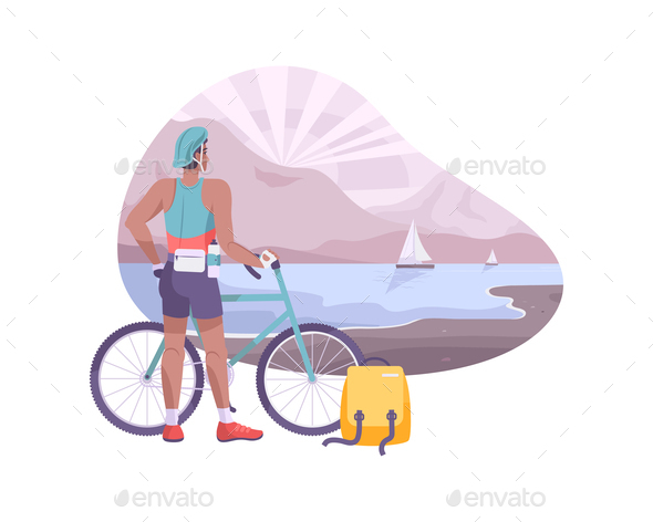 Bicycle Sea Tourism Composition