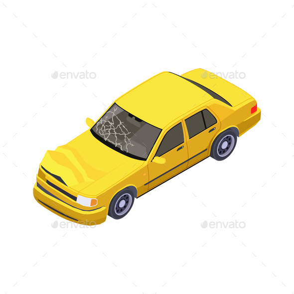 Car Accident Vector Illustration