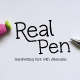 Real Pen Font with Alternates and Ligatures - GraphicRiver Item for Sale