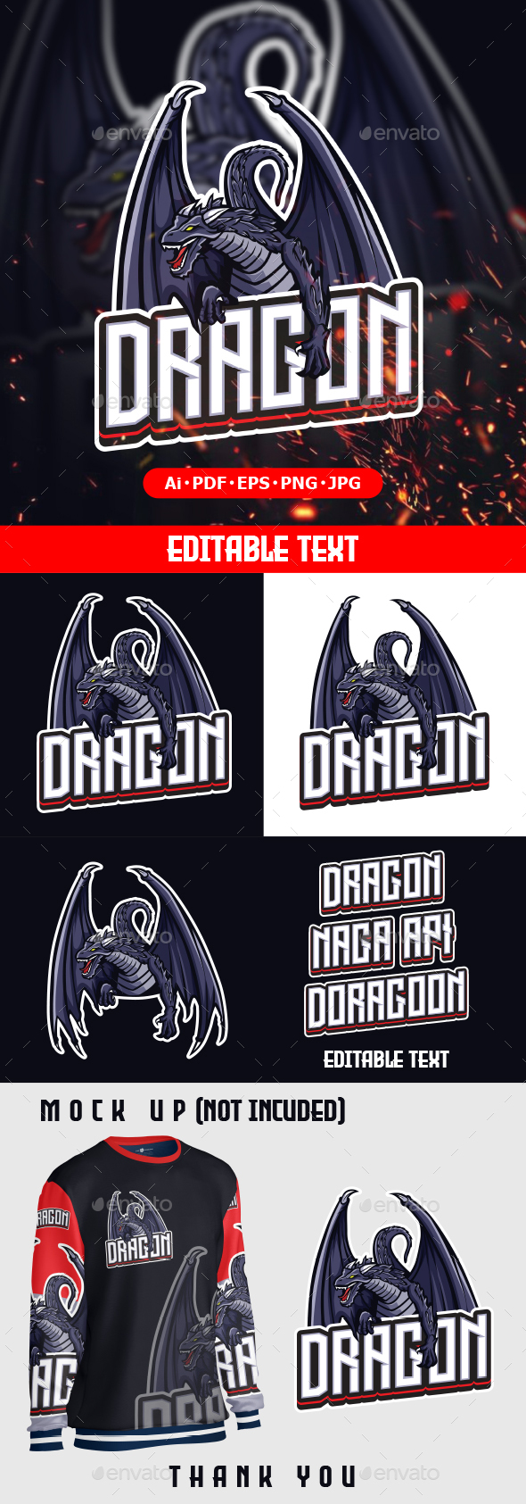 Dragon Mascot logo for eSport