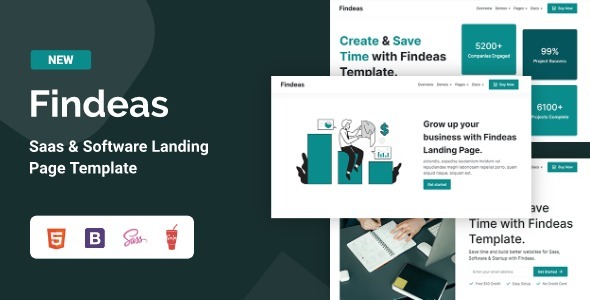 Findeas – Saas & Software Landing Page Template