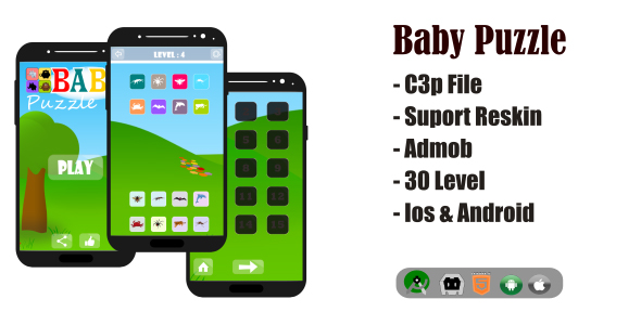 Baby Puzzle Game HTML5 + Admob (Construct 3)