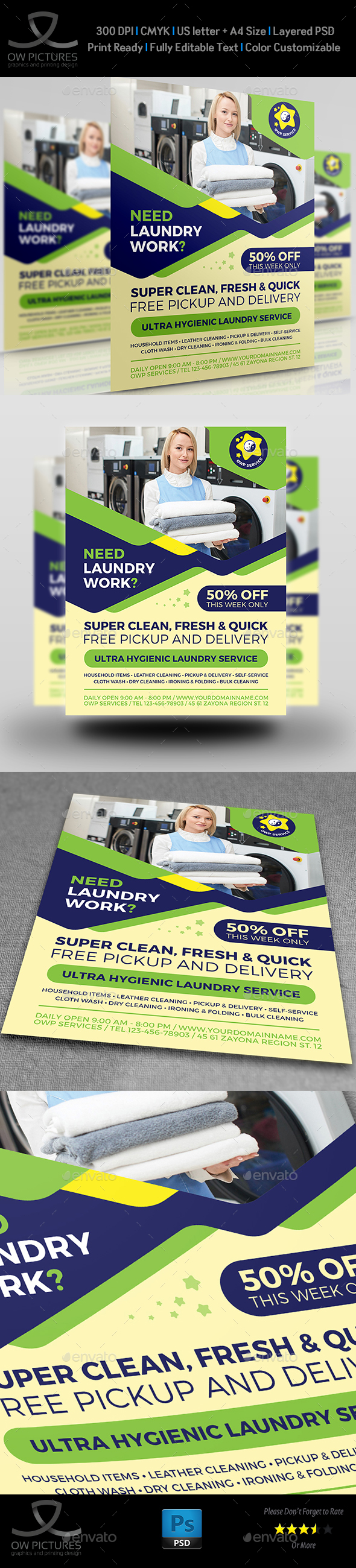 Laundry Services Flyer Template