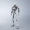 Robot android posing on a light gray background. - PhotoDune Item for Sale