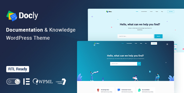Docly - Documentation And Knowledge Base WordPress Theme with bbPress Helpdesk Forum / Themeforest