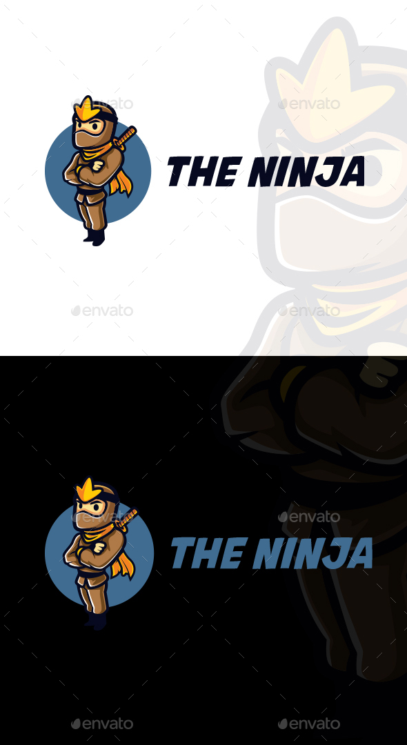 Cartoon Ninja Character Mascot Logo