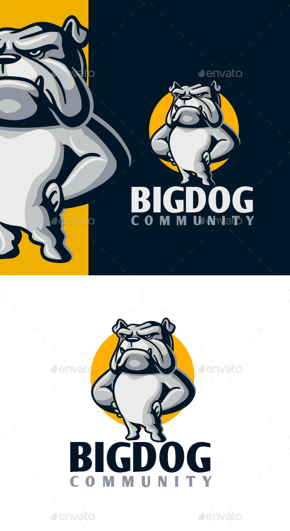 Cartoon Bulldog Character Mascot Logo
