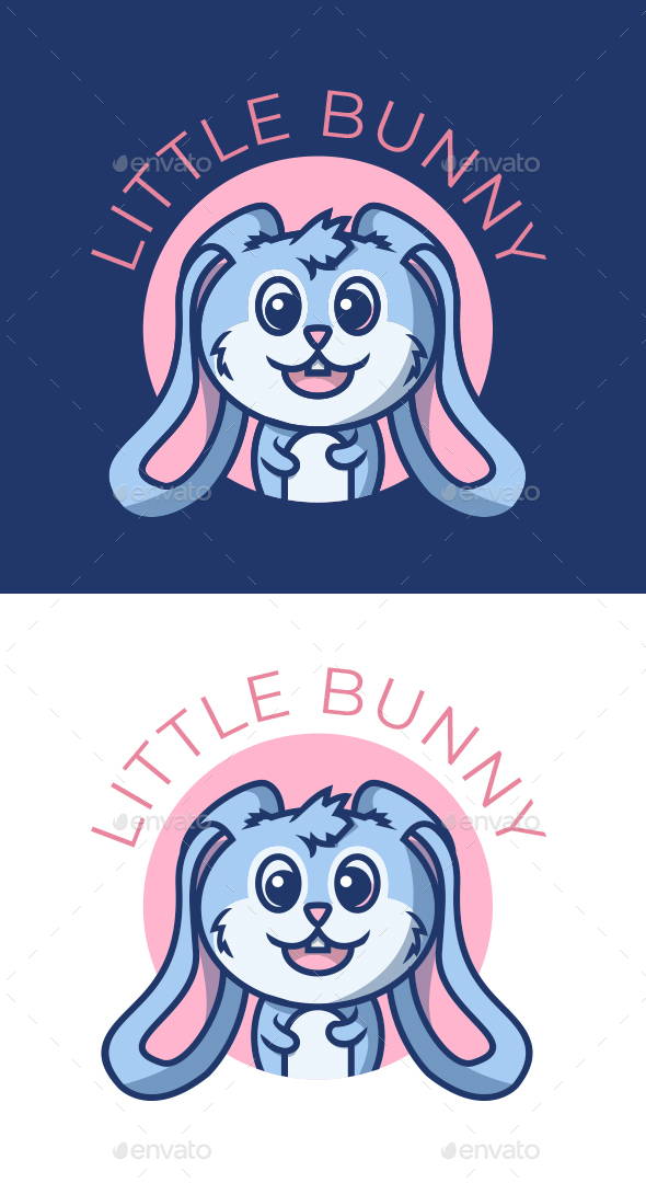 Cartoon Little Bunny Mascot Logo