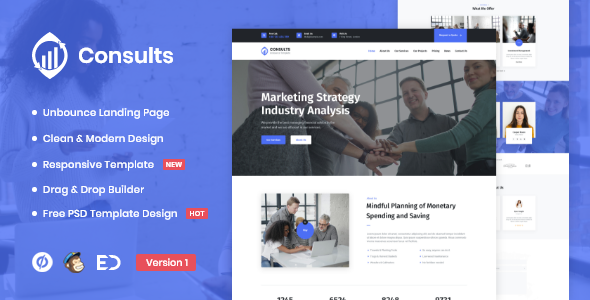 Consults - Consulting and Finance Unbounce Landing Page Template