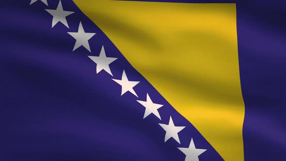 Bosnia And Herzegovina Windy Flag Background 4K