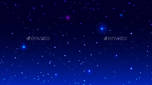 Blue Night Starry Sky Background Template
