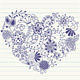 Floral heart. Heart made of flowers - GraphicRiver Item for Sale