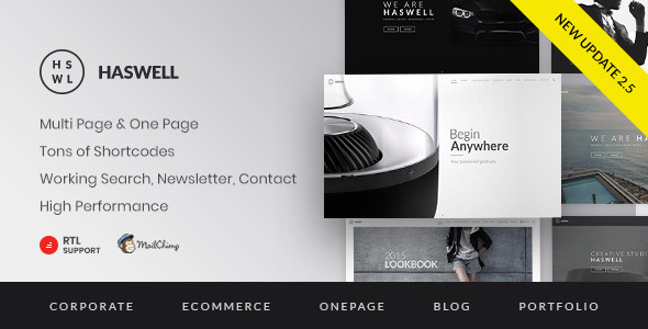 Haswell – Multipurpose One & Multi Page Template