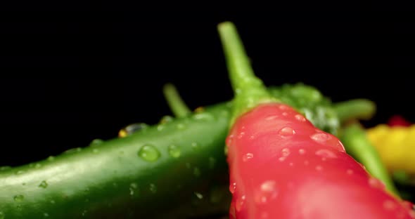 rted green yellow spicy paprika close up 