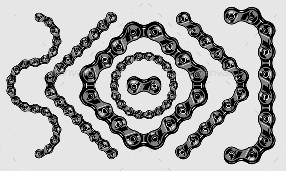 Metal bicycle chain pattern brush template