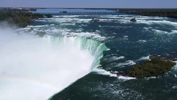 Majestic aerial sweep of Niagara Falls - alternate angle