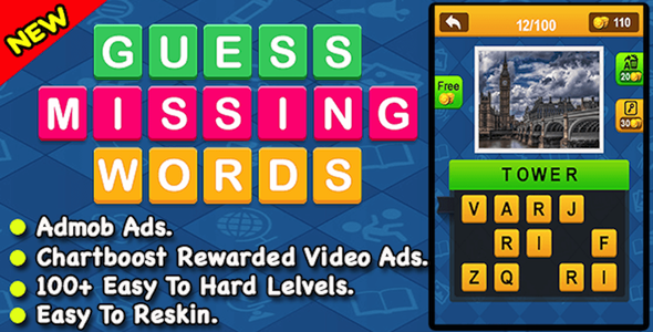 Guess Missing Word + Best IOS Word Puzzle Game