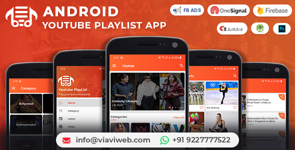 Aplikacja YouTube PlayList na Androida (YouTuberzy, YT PlayListy, filmy YT) z reklamami AdMob