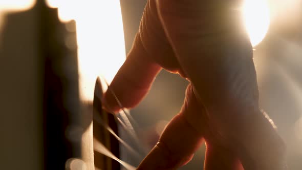 Teen Girl Playing Acoustic Guitar Close Up