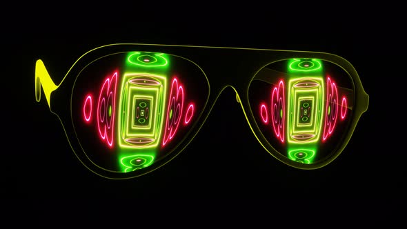 Dancing in the Dark Neon Shimmering Glasses