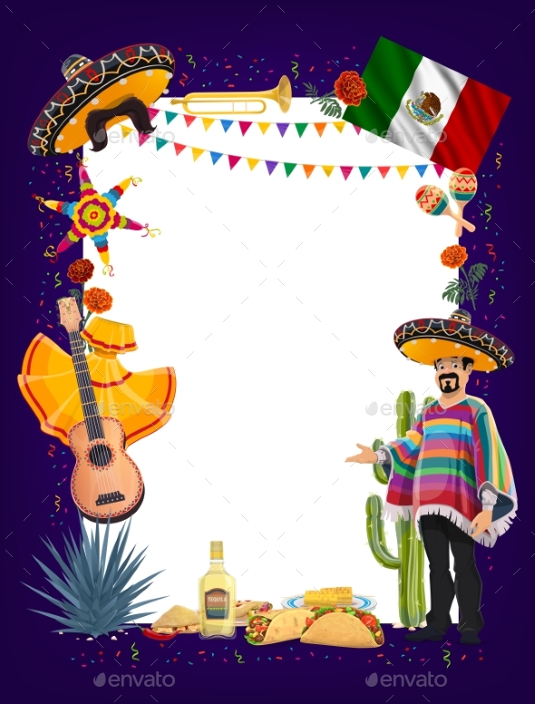 Mexican Cinco De Mayo Fiesta Party Signboard