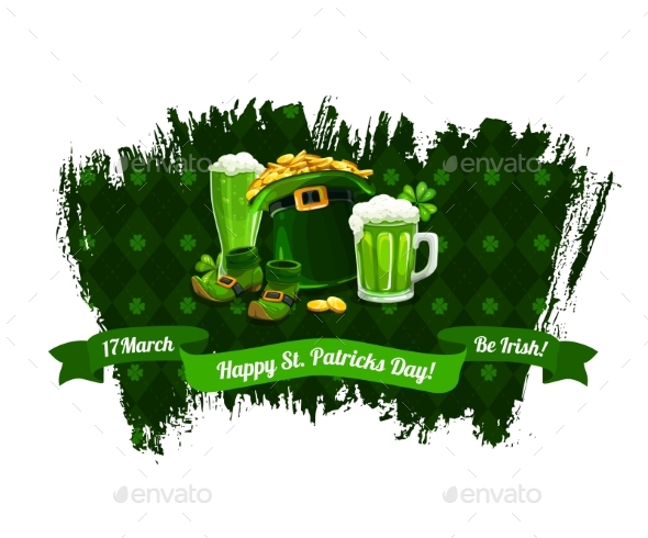 St. Patrick Day Cartoon Celtic Vector Poster