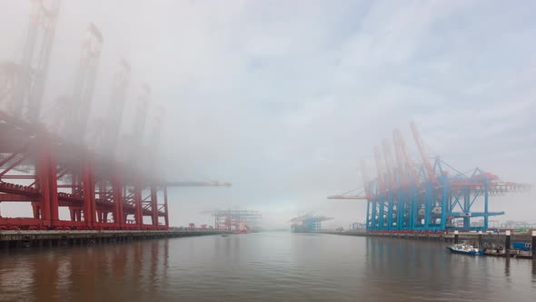 Container loading cargo freight ship, Time Lapse 4K