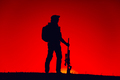 Elite forces sniper patrolling with gun on sunset - PhotoDune Item for Sale
