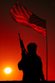 Silhouette of US soldier under national flag - PhotoDune Item for Sale