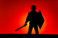 Silhouette of army soldier with sword and shield - PhotoDune Item for Sale