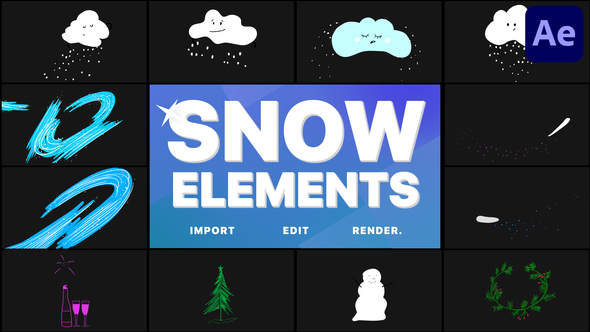 Cartoon Snow Clouds | After Effects