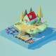 Isometric Low Poly House on an Island by Zoe Tamago - 3DOcean Item for Sale