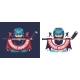 Retro Hockey Emblem Hockey Team Mascot - Bearded - GraphicRiver Item for Sale