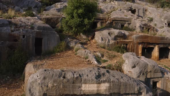 Exterior of an Ancient Tombs Carved in Rocks