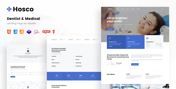 Hosco - Dentist & Medical Landing Page