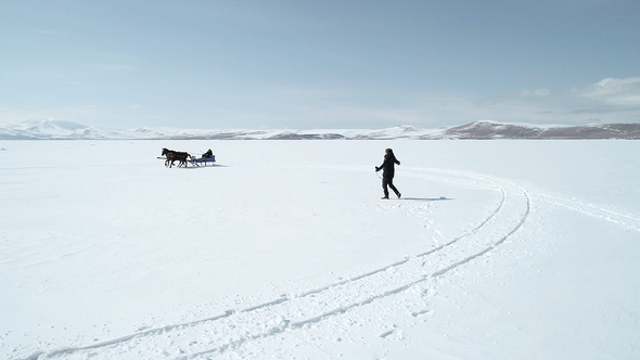 Photographer Taking Sleds