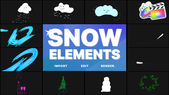 Cartoon Snow Clouds | FCPX