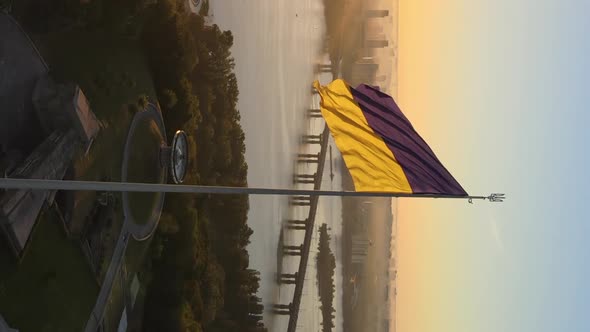 Vertical Video National Flag of Ukraine