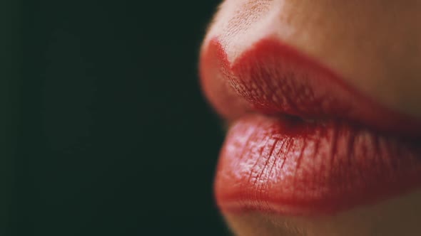 Sensual Red Womans Lips