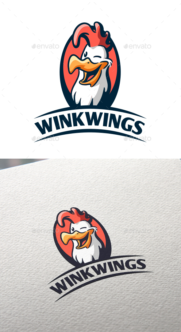 Wink Wing - Rooster Head Character Mascot Templates