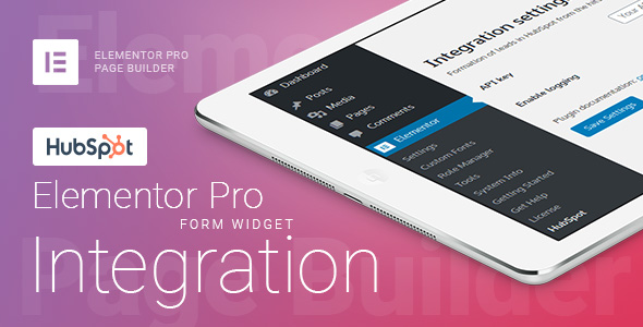 Elementor Pro Form Widget - HubSpot - Integration
