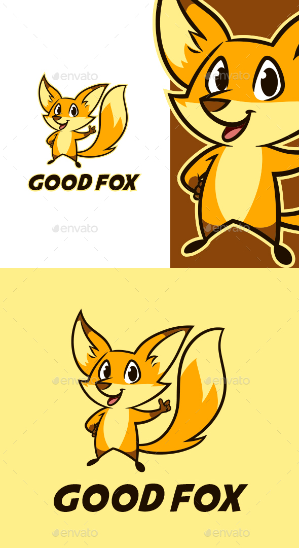 Retro Vintage Good Fox Character Mascot Logo