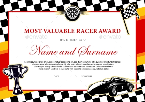 Car Racing Winner Certificate Races Diploma Award