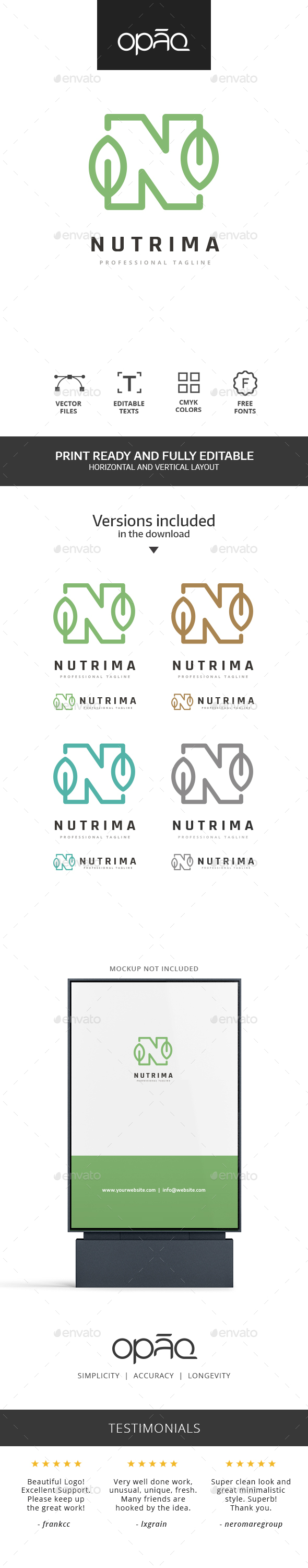 N Letter Nature Nutriment Logo