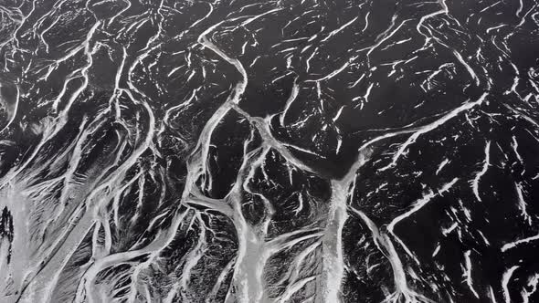 Deserted and Baron Rippling Icelandic Landscape Seen From the Air