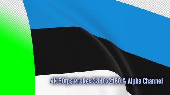 Estonia waving flag transition with alpha channel alt
