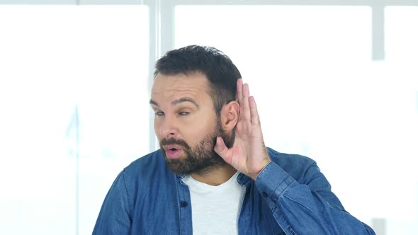 Man Listening Voice with Care Office