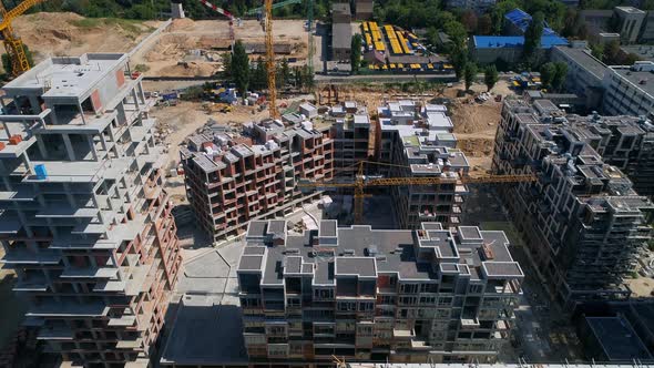 Drone Aerial View Modern Building Residential Complex Unit Home